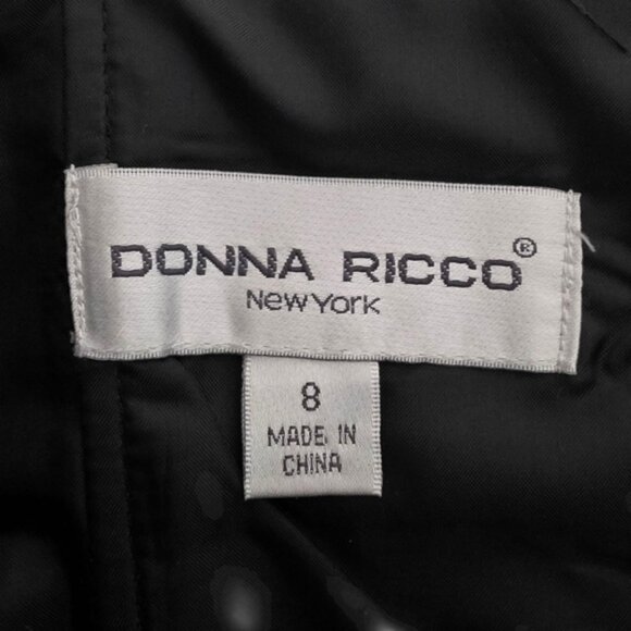 Donna Ricco Black and White Floral Halter Sundress Size 8 - Picture 6 of 6